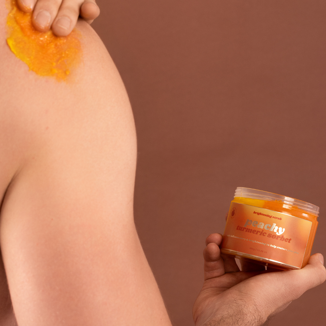 Kurkuma- und Pfirsich Glowy Duo Scrub -handgemacht