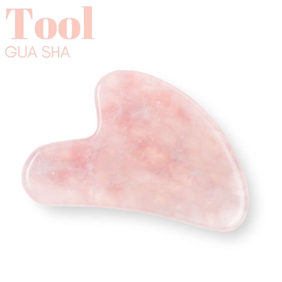 Gua Sha rose quartz facial massage stone