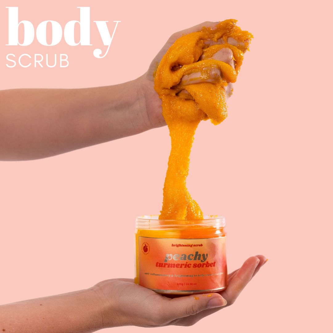 Kurkuma- und Pfirsich Glowy Duo Scrub -handgemacht